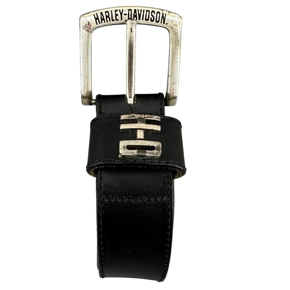 Harley-Davidson Genuine Leather Black Belt w/ HD Logo Buckle‎ - Men's Size 44